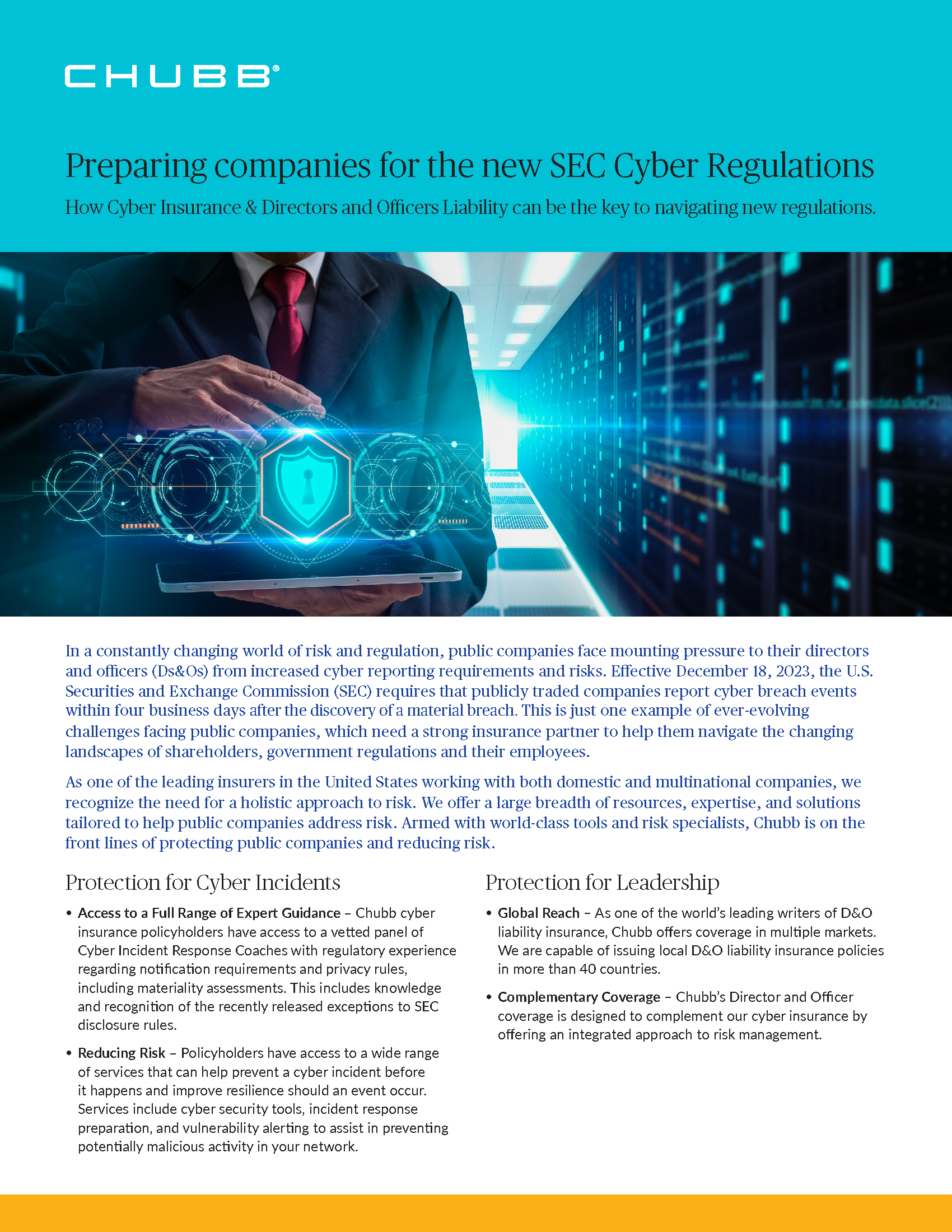 Chubb: Chubb Preparing For The New SEC Cyber Regulations