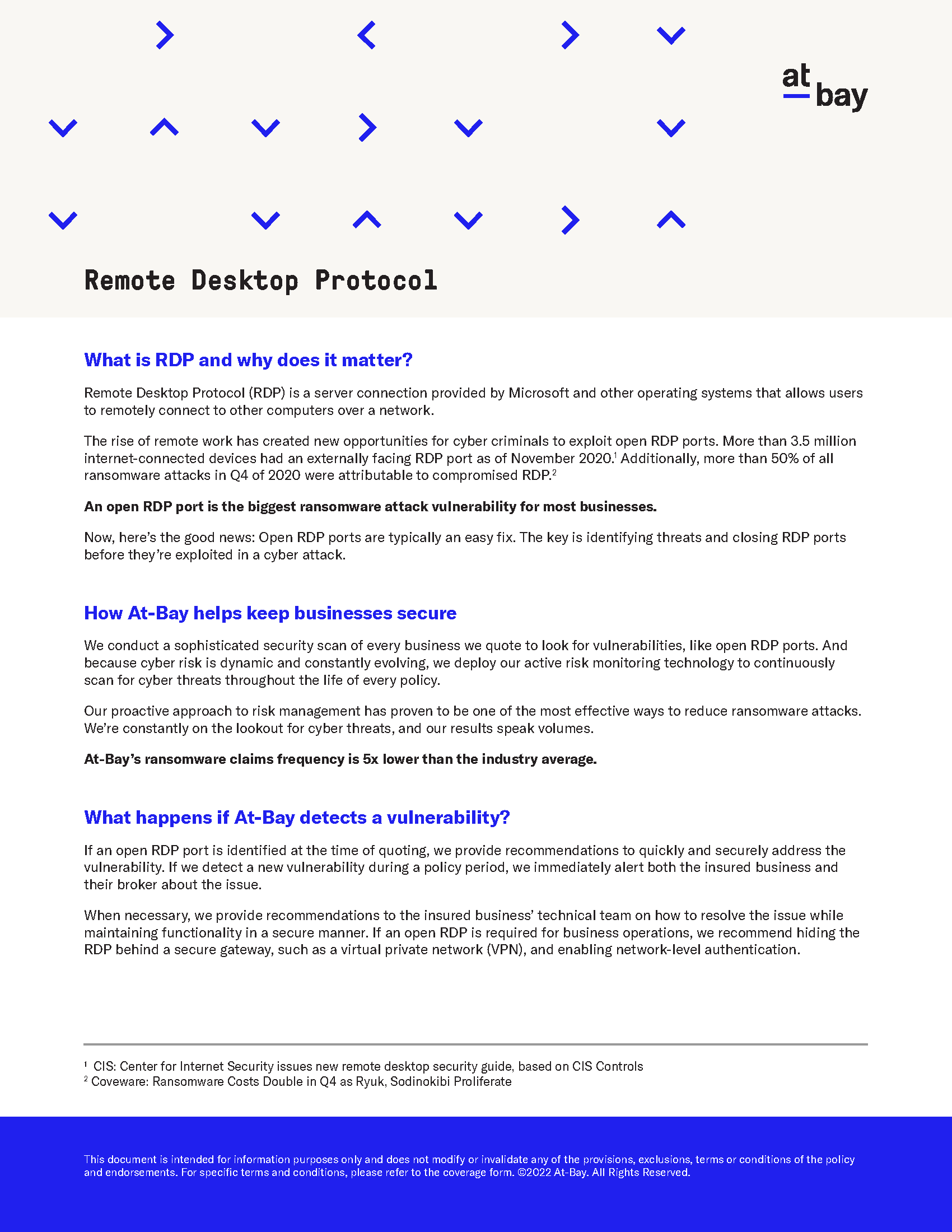 At-Bay Cyber Insurance: Remote Desktop Protocol (RDP)