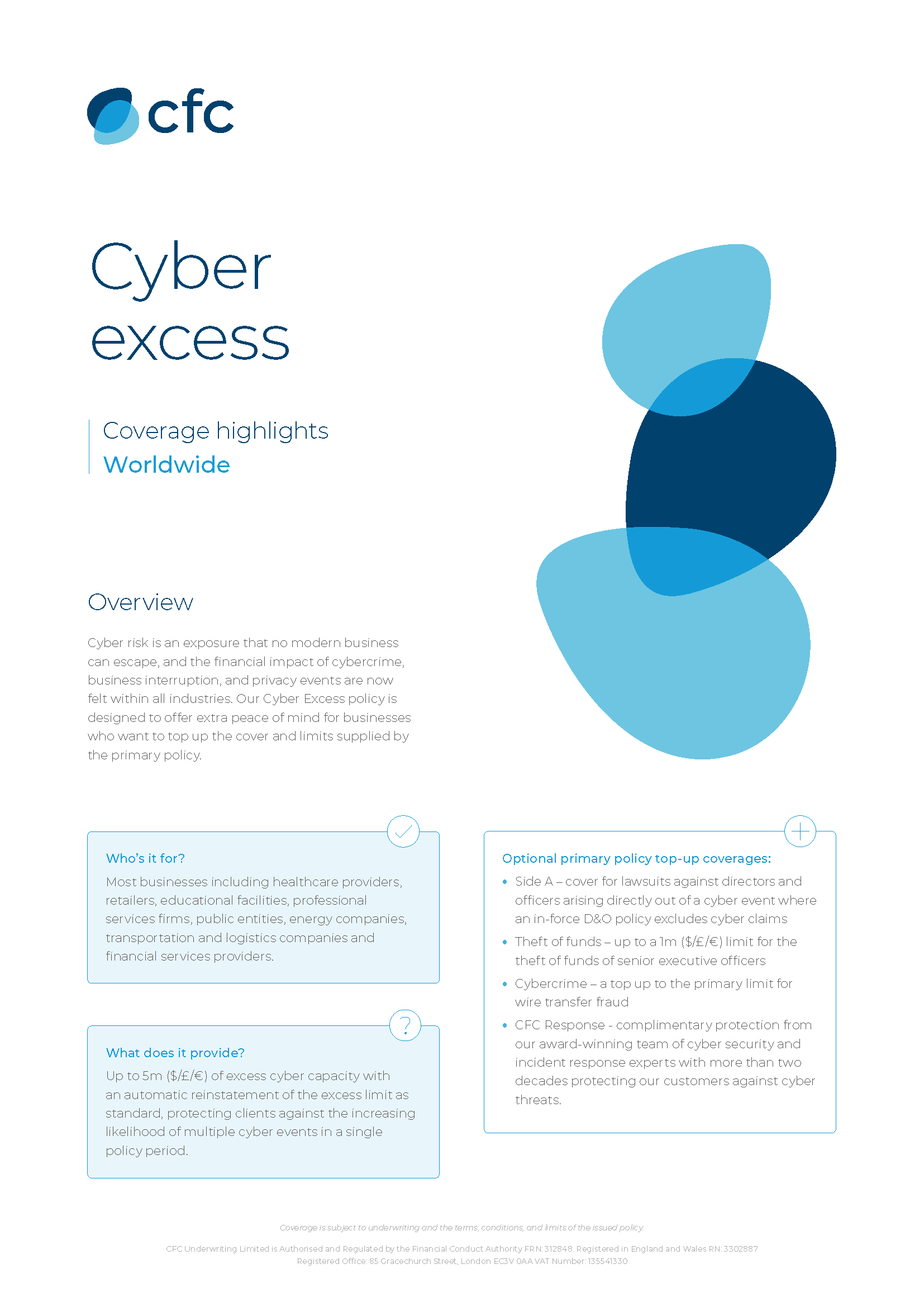 CFC Cyber Insurance: Cyber Excess - Coverage Highlights