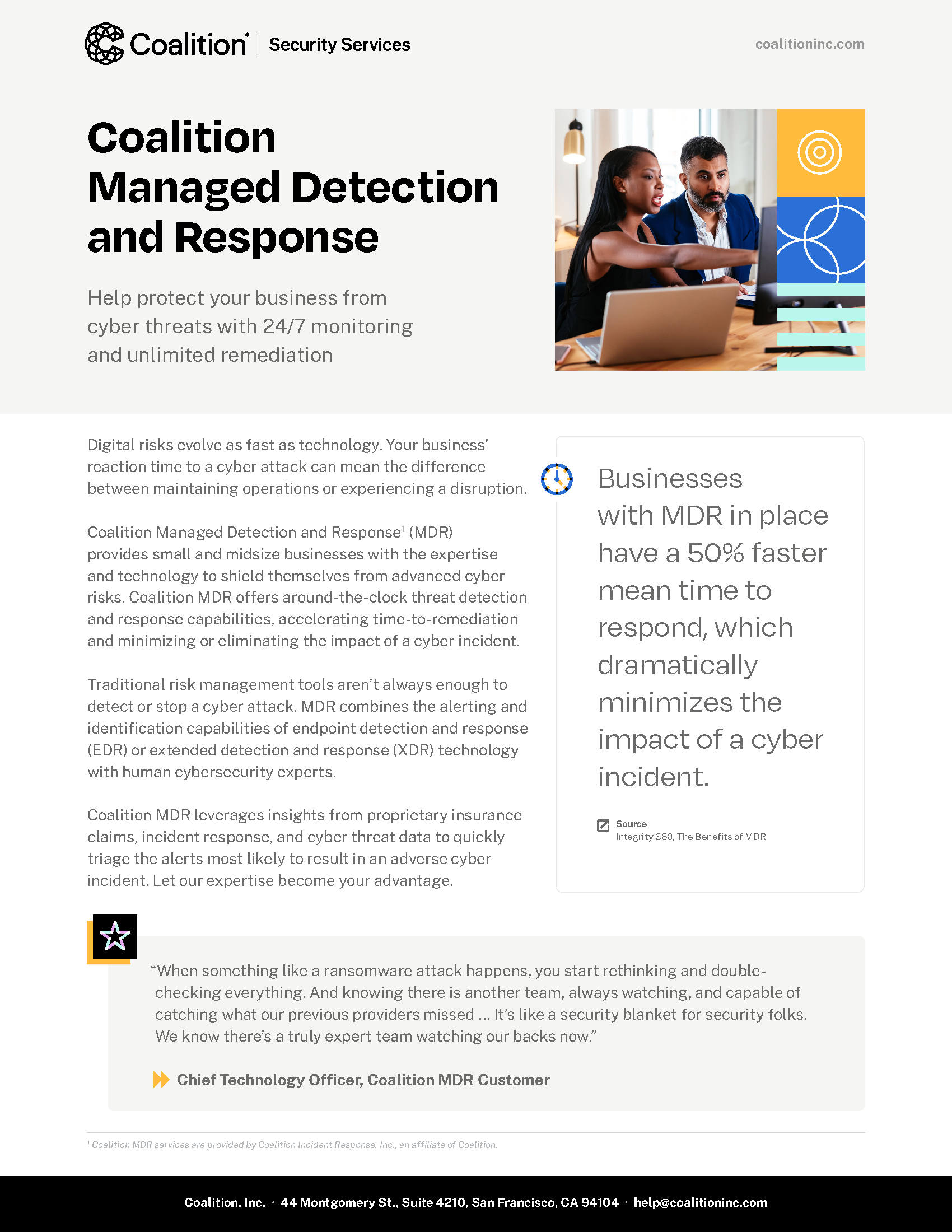 Coalition Cyber Insurance: Managed Detection & Response (MDR)