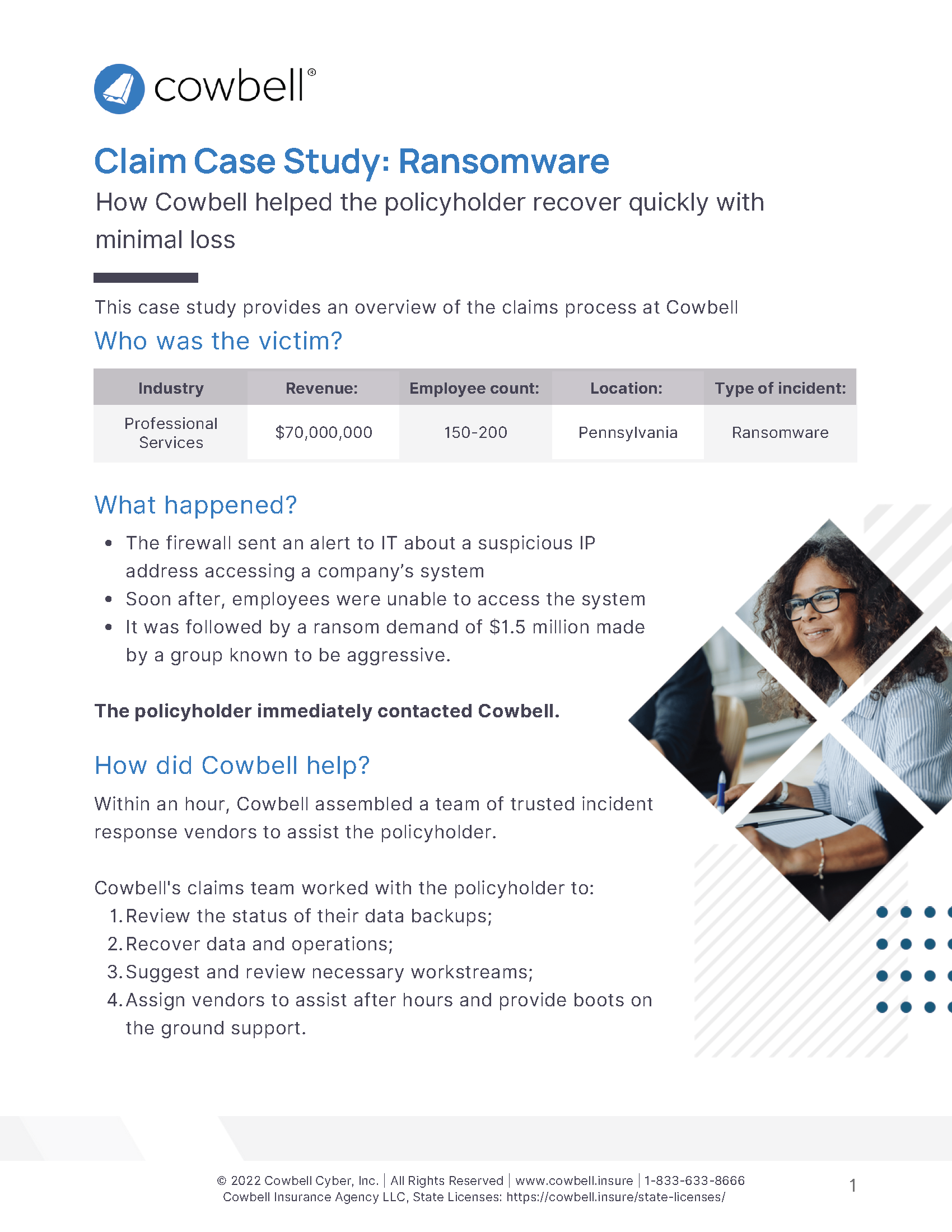 Cowbell Cyber: Case Study - Ransomware